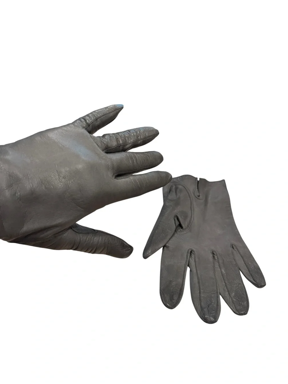 Vintage Black Leather Gloves - Classic Style
